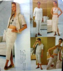 2147  VOGUE CROP TOP, HOODIE OR NOT JACKET , LONG  SKIRT, PANTS PATTERN 6-10 